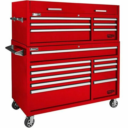 HOMAK Pro II 54'' Red 10-Drawer Roller Cabinet RD04054210 571RD04054210